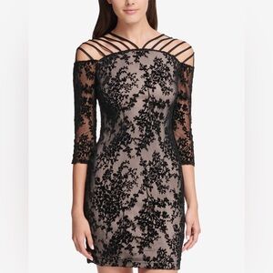 Flocked Velvet Bodycon Dress